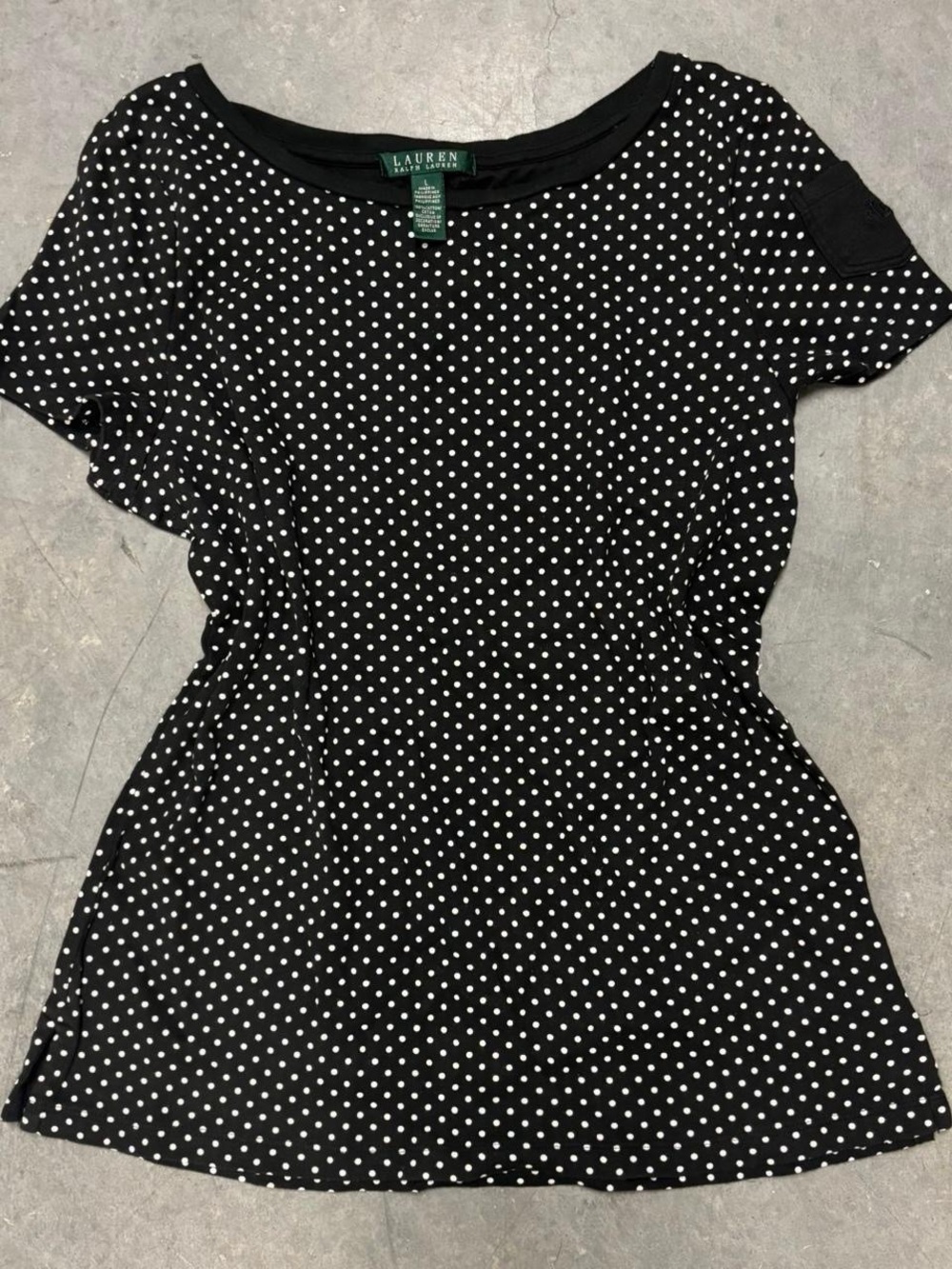 Y2K Lauren Ralph Lauren Polka Dot Short Sleeve Top